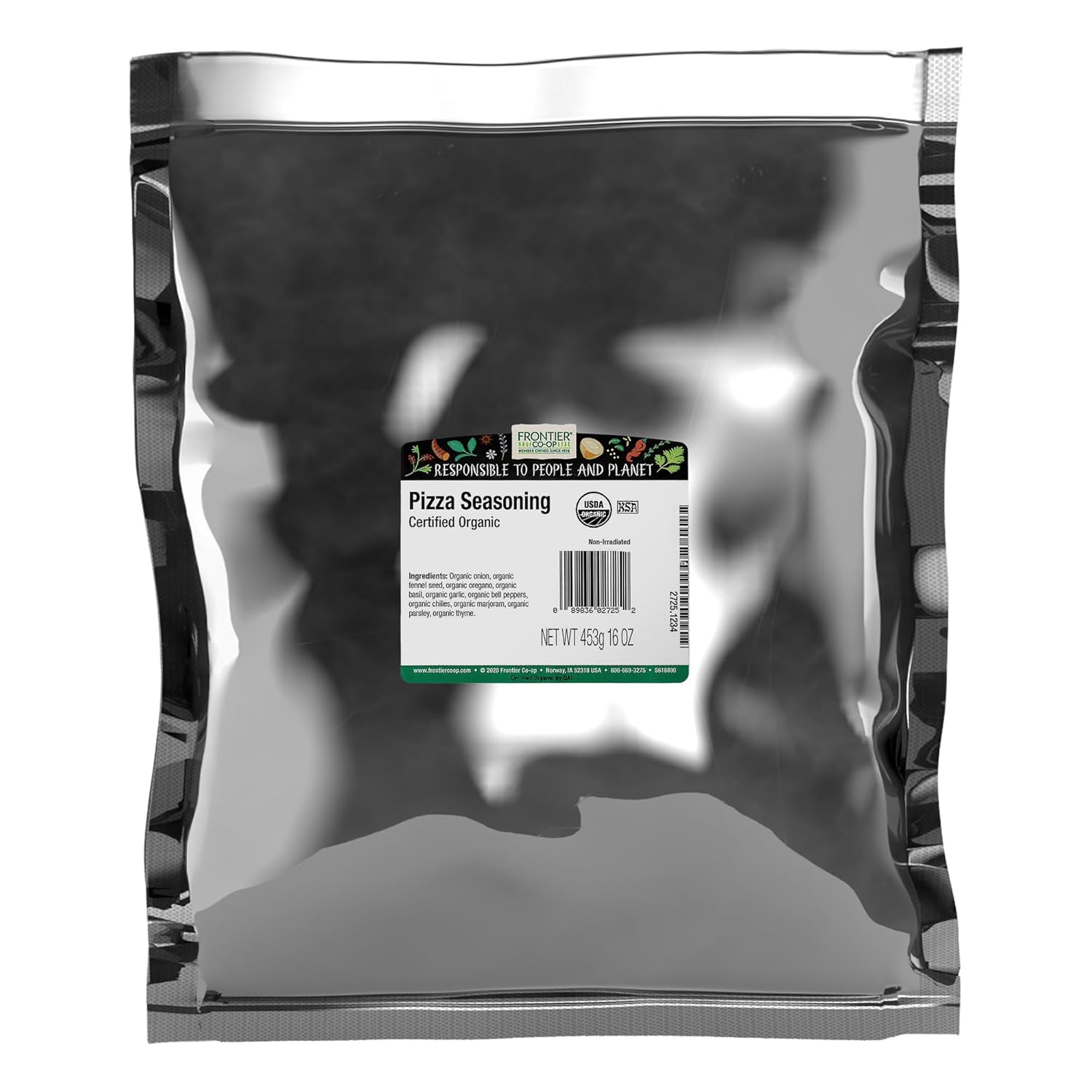 Frontier Co-op Organic Pizza Seasoning, 1lb Bulk Bag – Natural Seasoning Spice Blend, Perfect Spice for Homemade Pizzas, Pasta and Italian Dishes