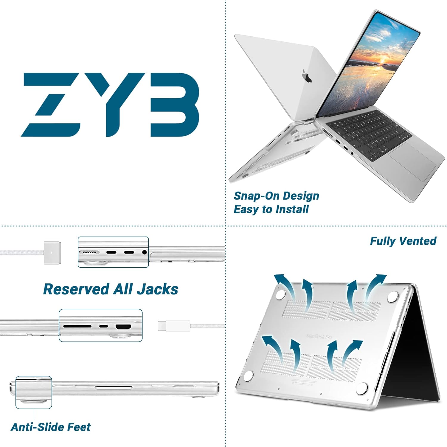 ZYB Case for MacBook Pro 14 Inch 2025 2024 2023 2021 M5 M4 M3 M2 M1 Pro/Max A3434 A3112 A3185 A3401 A2992 A2918 A2779 A2442 - Image 3