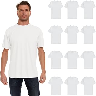 12 Pack Plus Size Men's Cotton T-Shirts Bulk Big & Tall, Premium Fitted, Lightweight Classic Short Sleeve Tees