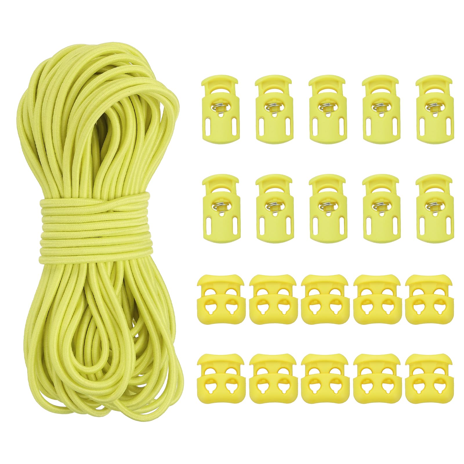 Verrous de cordon pour réparer un cordon élastique cassé jaune citron 15,2 m