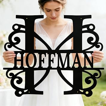 Custom Metal Name Sign, Metal Wall Art, Split Letter Monogram Wall Decor, Personalized Wedding, Outdoor Sign, Gift for Housewarmings, Anniversaries, Real Estate Closings and Holidays Butterfly