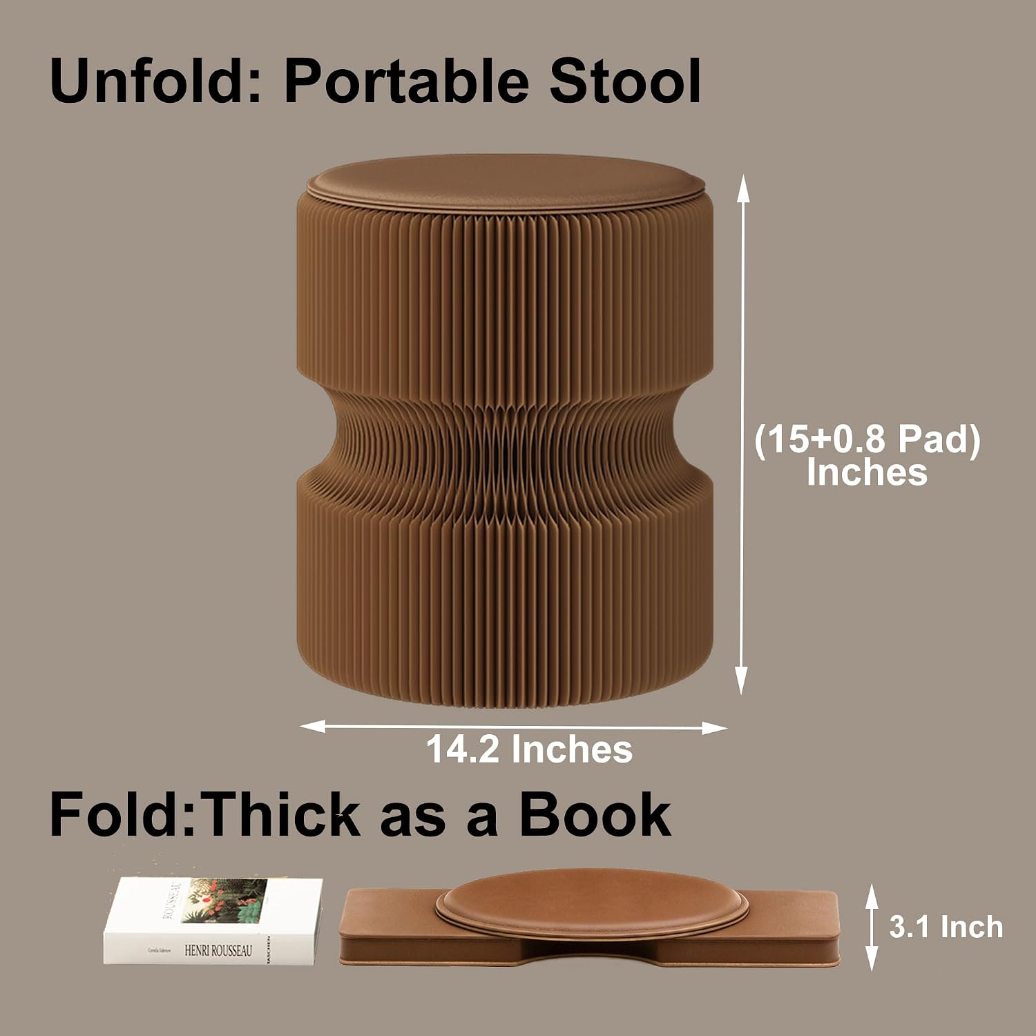 Folding Stool, Paper Short Bench, Collapsible Stool, Foldable Foot Ottoman