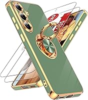 Vista 26 de LeYi para Funda de Teléfono Samsung Galaxy A13-5G: Protector de Pantalla de Vidrio Templado, Soporte Magnético Giratório de Anillo 360°, Borde Negro