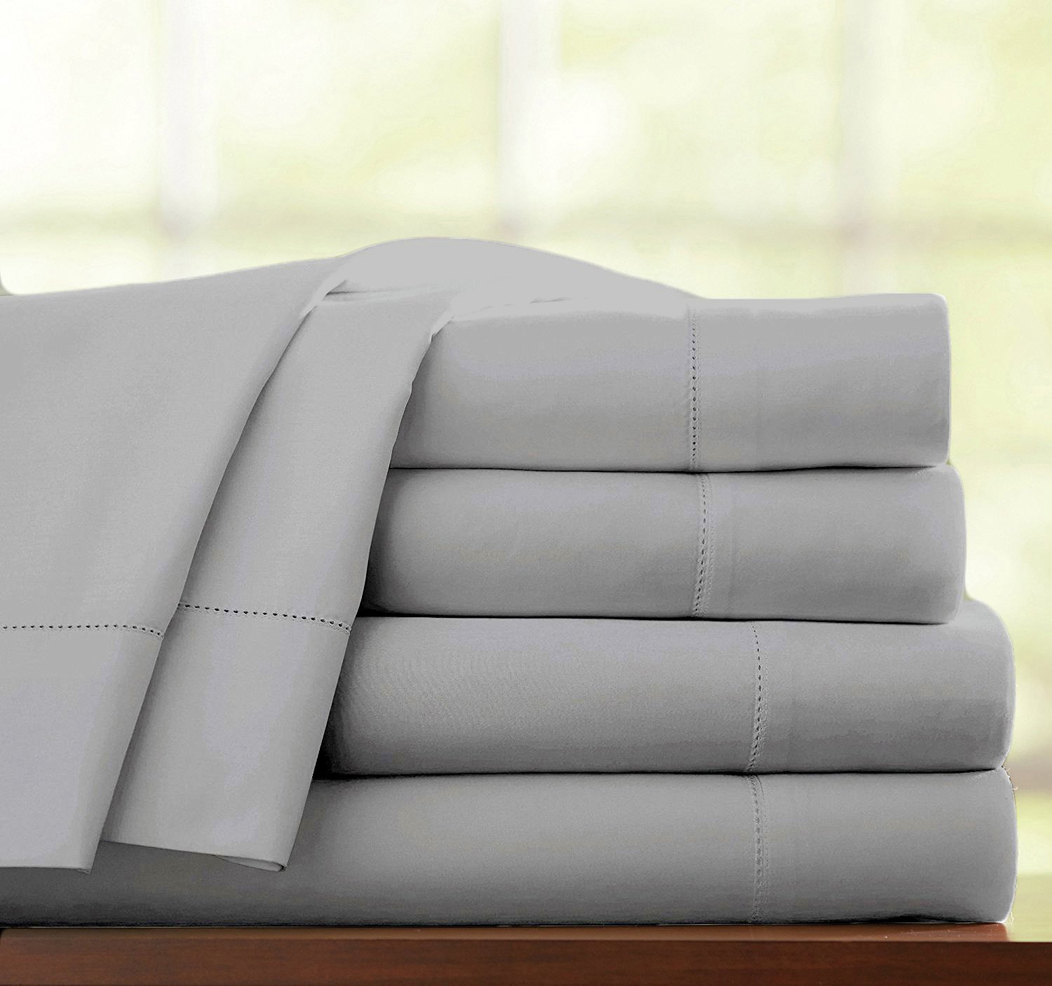 Jasmin Elinor Latte 100% Egyptian Cotton 500 Thread Count Hotel Quality Flat Bed Sheet (King, Grey)