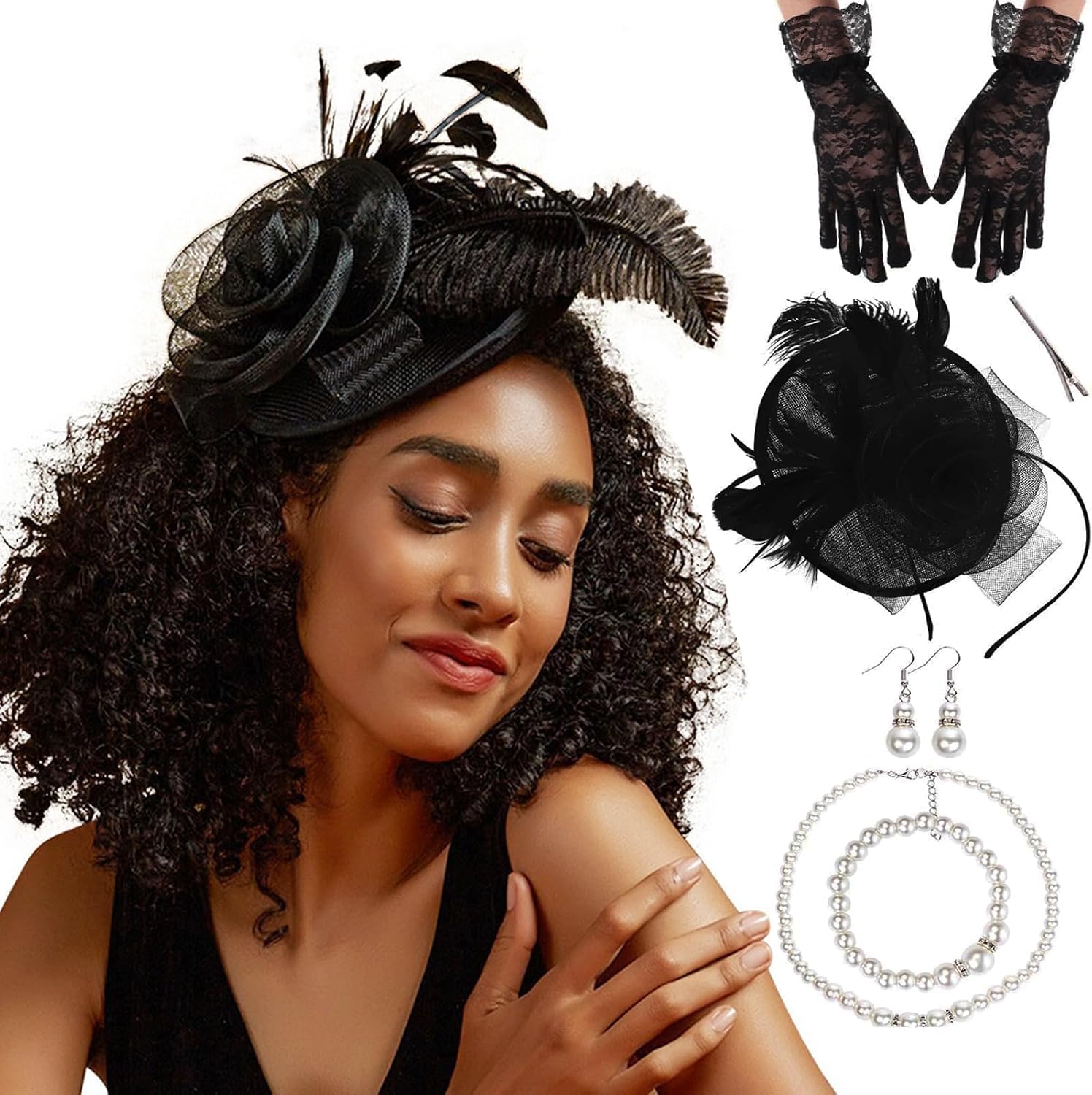 Fascinators Hat for Women, Tea Party Headband Kentucky Fascinator Derby Wedding Flower Cocktail