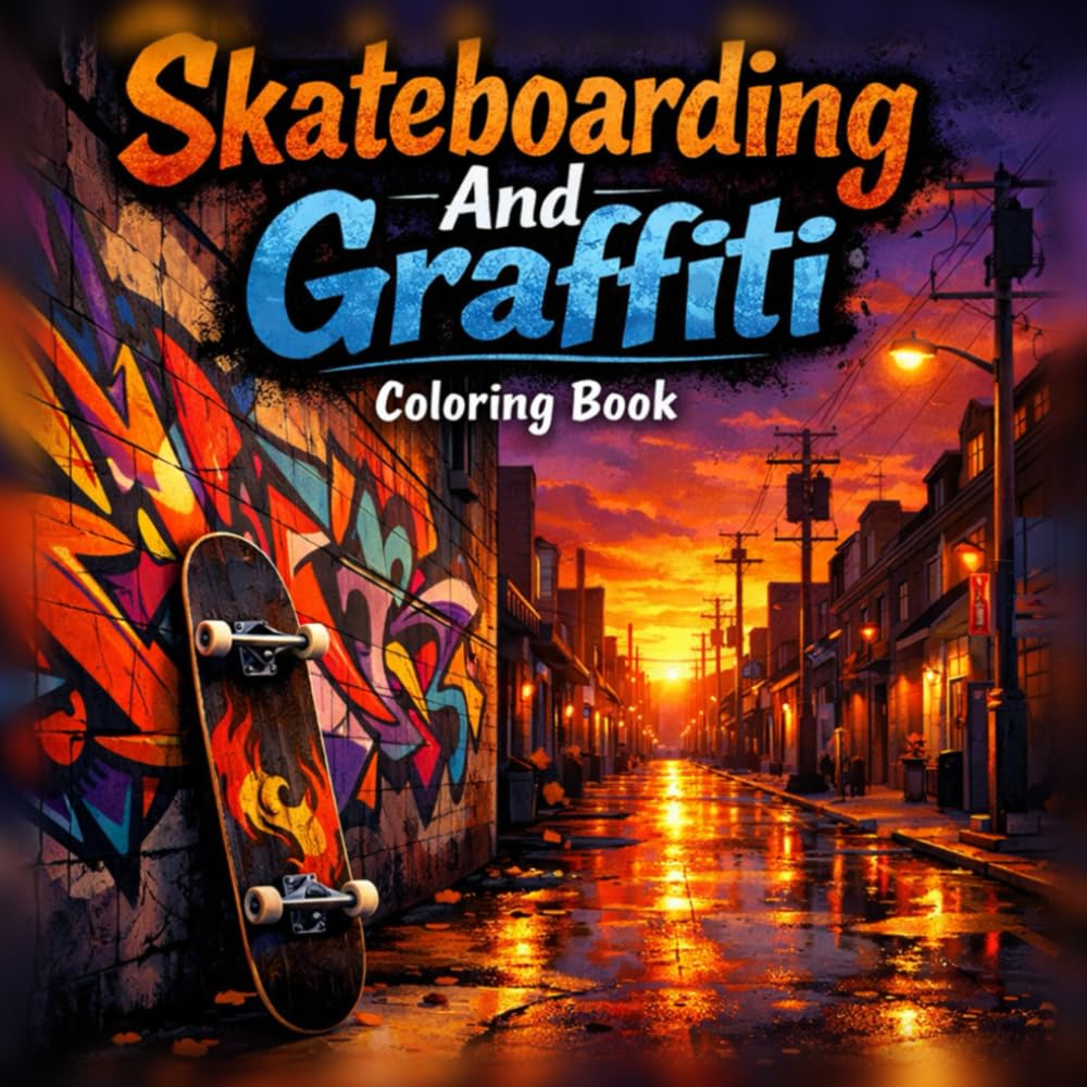 Skateboarding And Graffiti Coloring Book: Motivational Street Art Designs for Teens and Adults to Relax, Create, and Stay Inspired