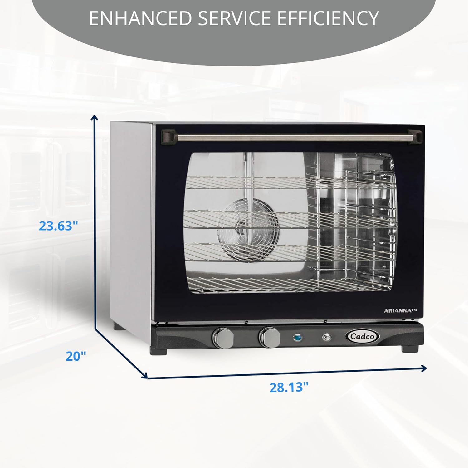 Cadco XAF-133 Heavy-Duty Countertop Convection Oven with Manual Controls & Humidity, Stainless Steel, NSF, 208-240v, For Commercial Use, 125 lbs.