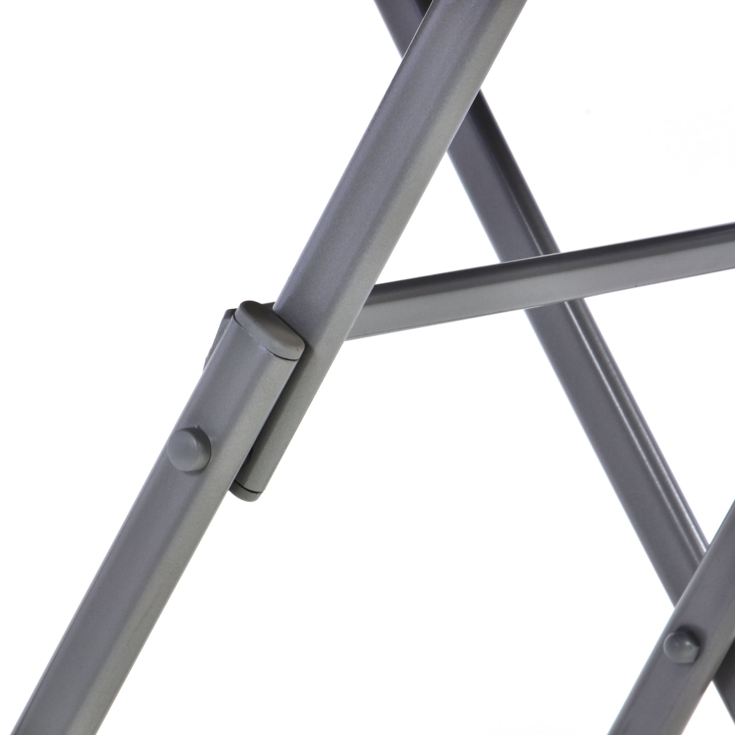 NEXOS Klappbarer Bistrotisch Lara aus Metall/Glas - Ø 70 cm | stabil und witterungsbeständig - Glasplatte Schwarz – Gestell Silber