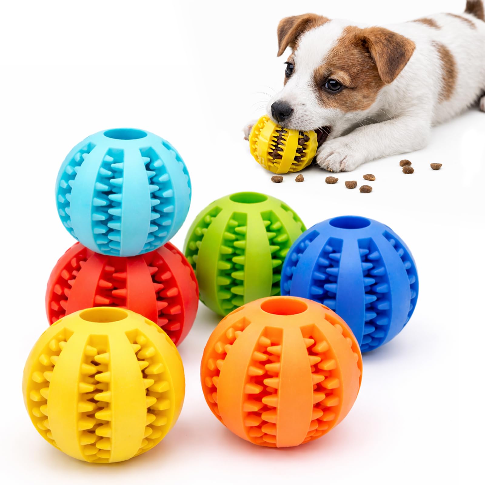 犬 ボール おやつボール おもちゃ シリコン製 餌入れ 知育 歯磨きボール 小型犬 中型犬 大型犬 ストレス解消 清潔簡単 (ブルー, 小)