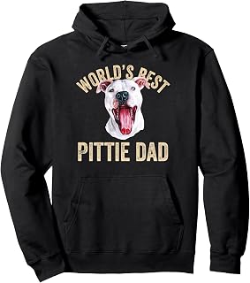 Vintage World's Best Pittie Dad Funny Goofy Pitbull Daddy Pullover Hoodie