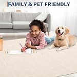 GarveeHome 5x7 Modern Solid Area Rug for Living Room Bedroom Contemporary Minimalist Throw Floor Cover Non-Slip Low Pile Carpets Ivory Simple Area Rug for Dining Room Nursery Room Dorm Home