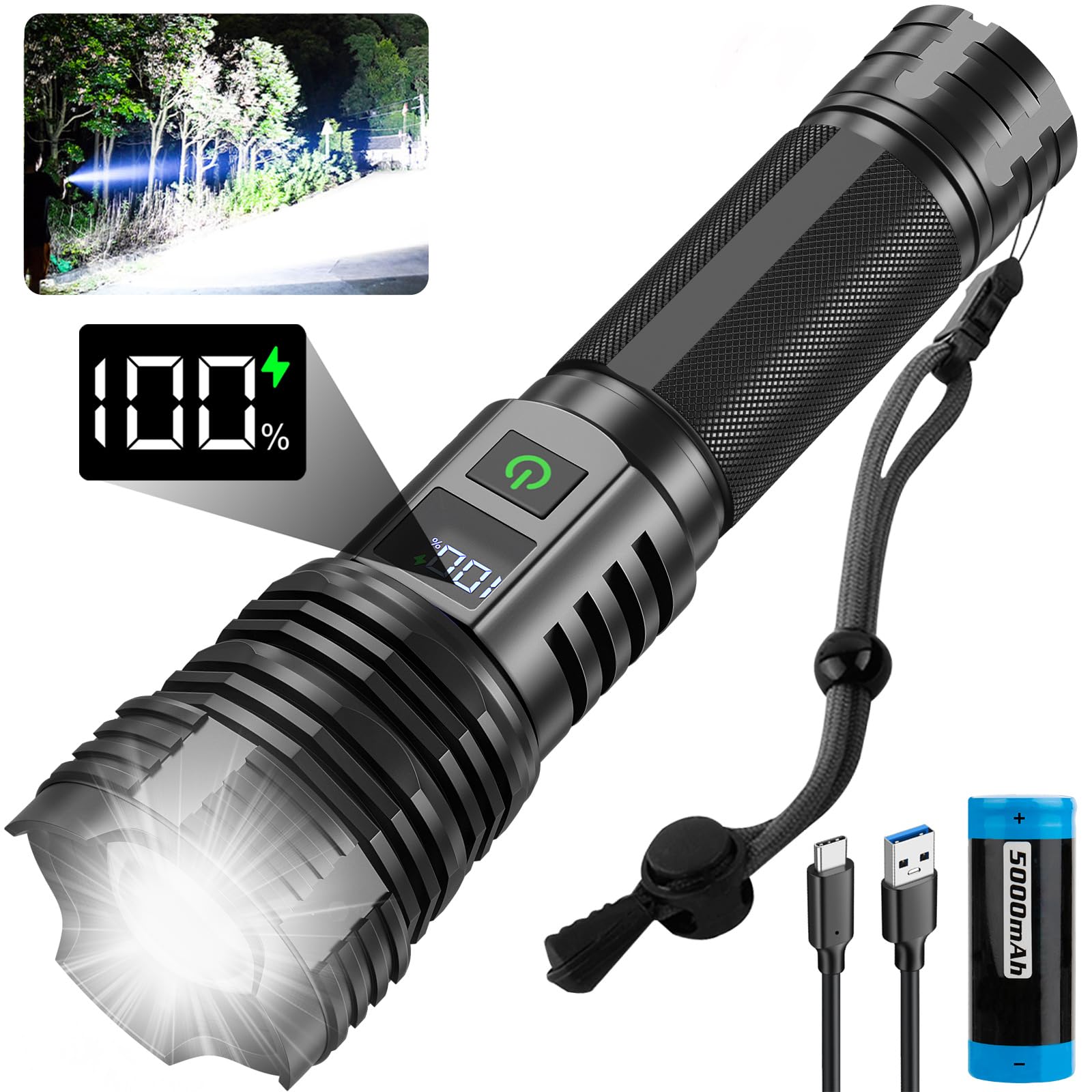 QIANGUANG Lampe de poche LED rechargeable EDC