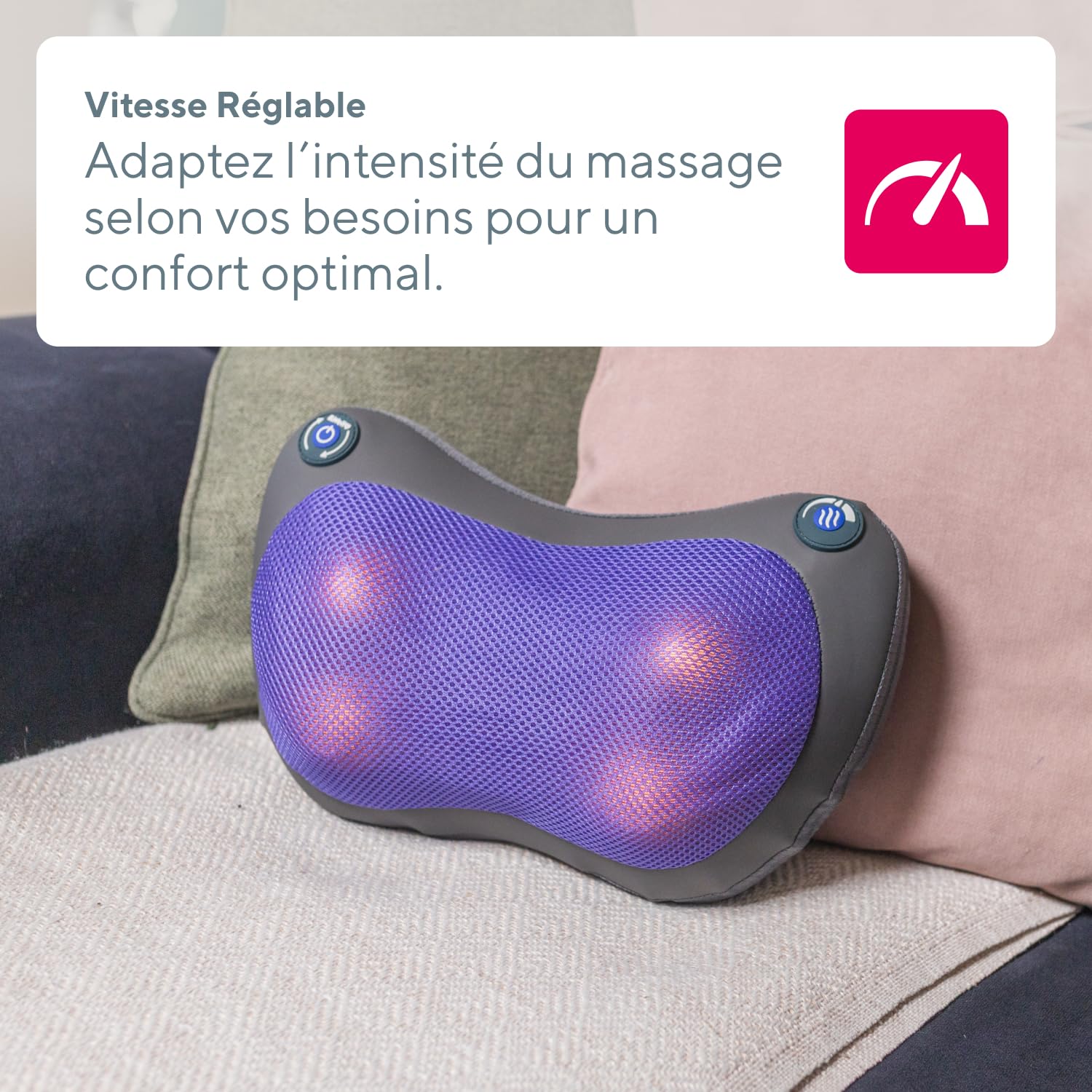 B.Well Swiss – Coussin de Massage Shiatsu MED-420 – 4 Têtes Rotatives 3D – Massage Nuque, Épaules et Dos – Chaleur 38-42 °C – 2 Vitesses – Rotation Bidirectionnelle – Idéal Cadeau Homme & Femme