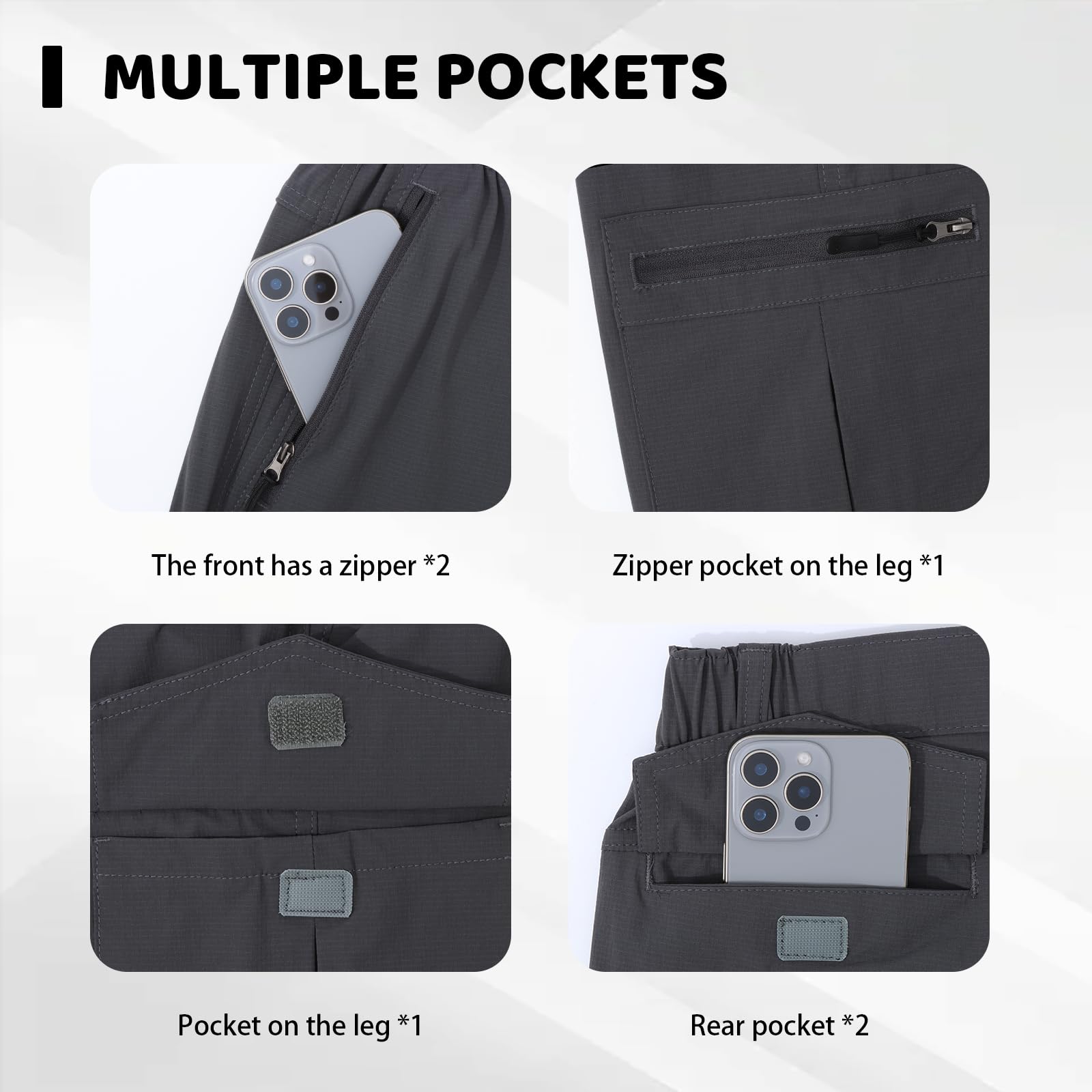 SUKUTU Hommes Été Pantalon de Travail Fin Séchage Rapide Pantalon d'extérieur Respirant de randonnée léger d'alpinisme