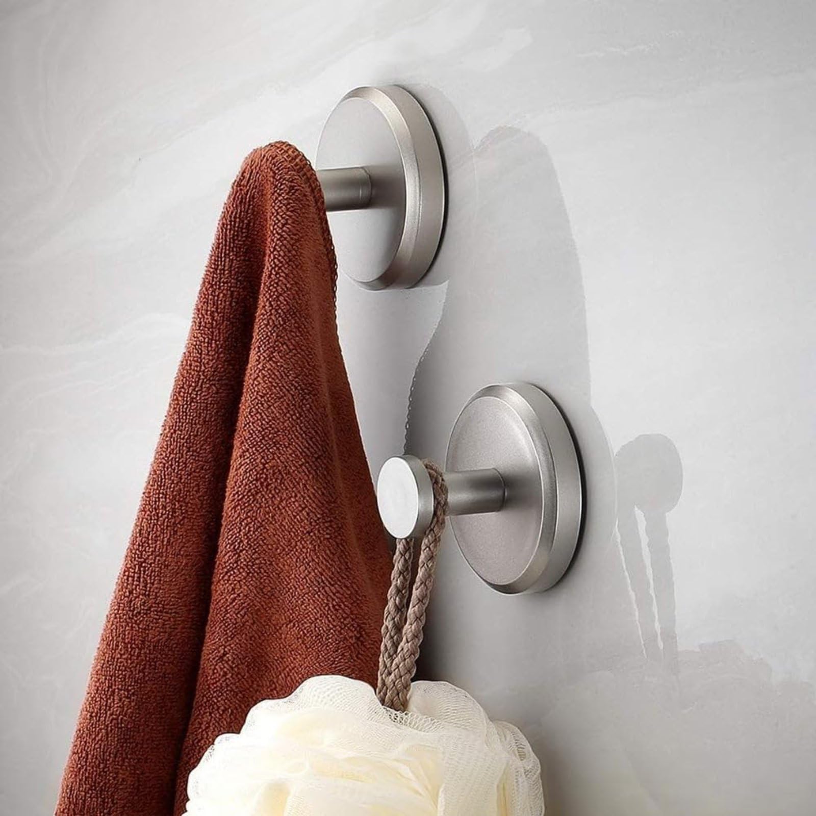 Ganchos de ventosa para ducha, ganchos fuertes con ventosas, sin taladro, de acero inoxidable, para ducha, espejo, baño, toallas, perchas de succión (negro, paquete de 6)
