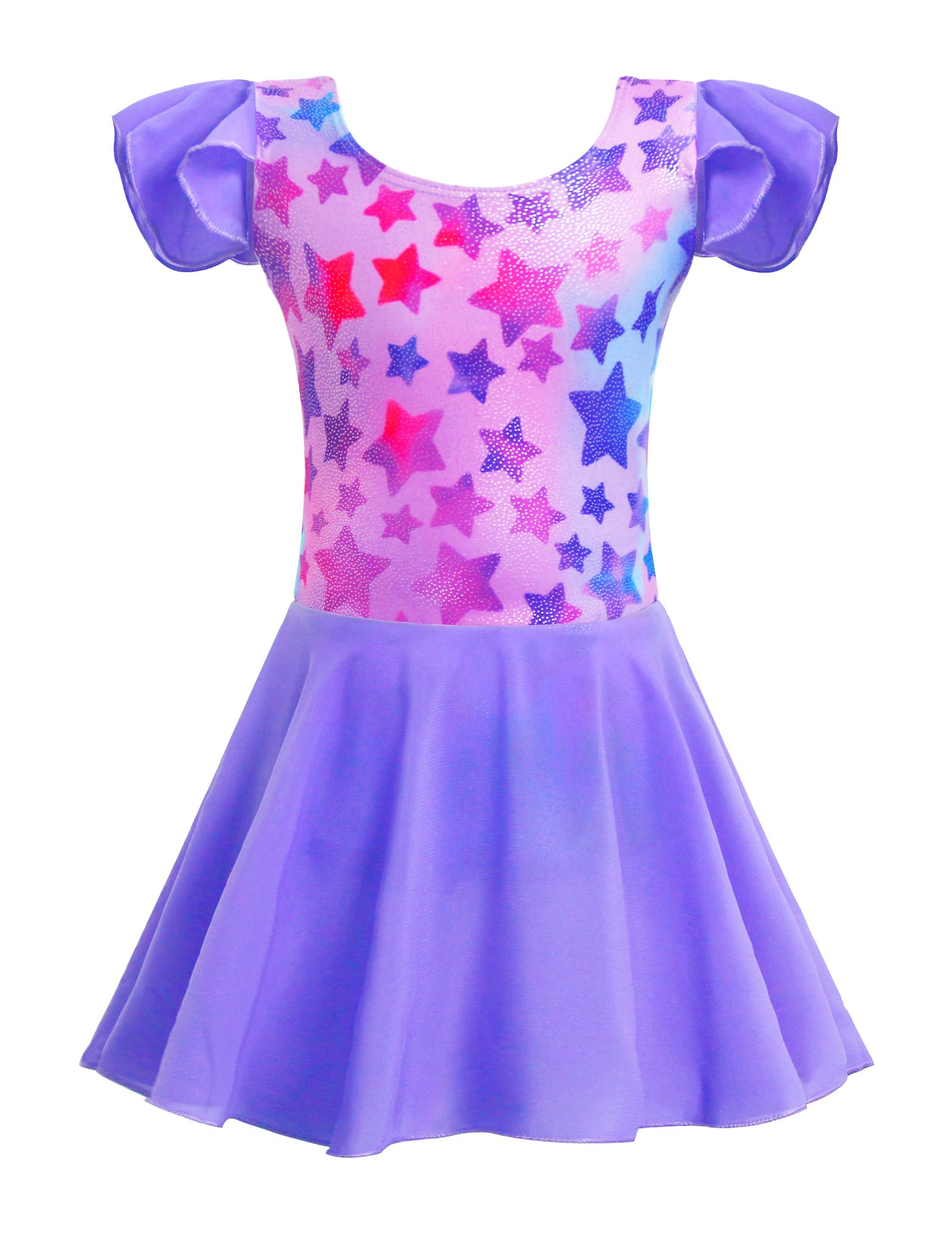 TENVDA Leotards for Girls Gymnastics Kids Children Biketard With Shorts Sparkly Unicorn Dance Unitards（Multiple Colors）…