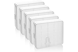 Storage Case for 18650 Batteries (Clear, Holds 4pcs and Comes in a Pack of 5)