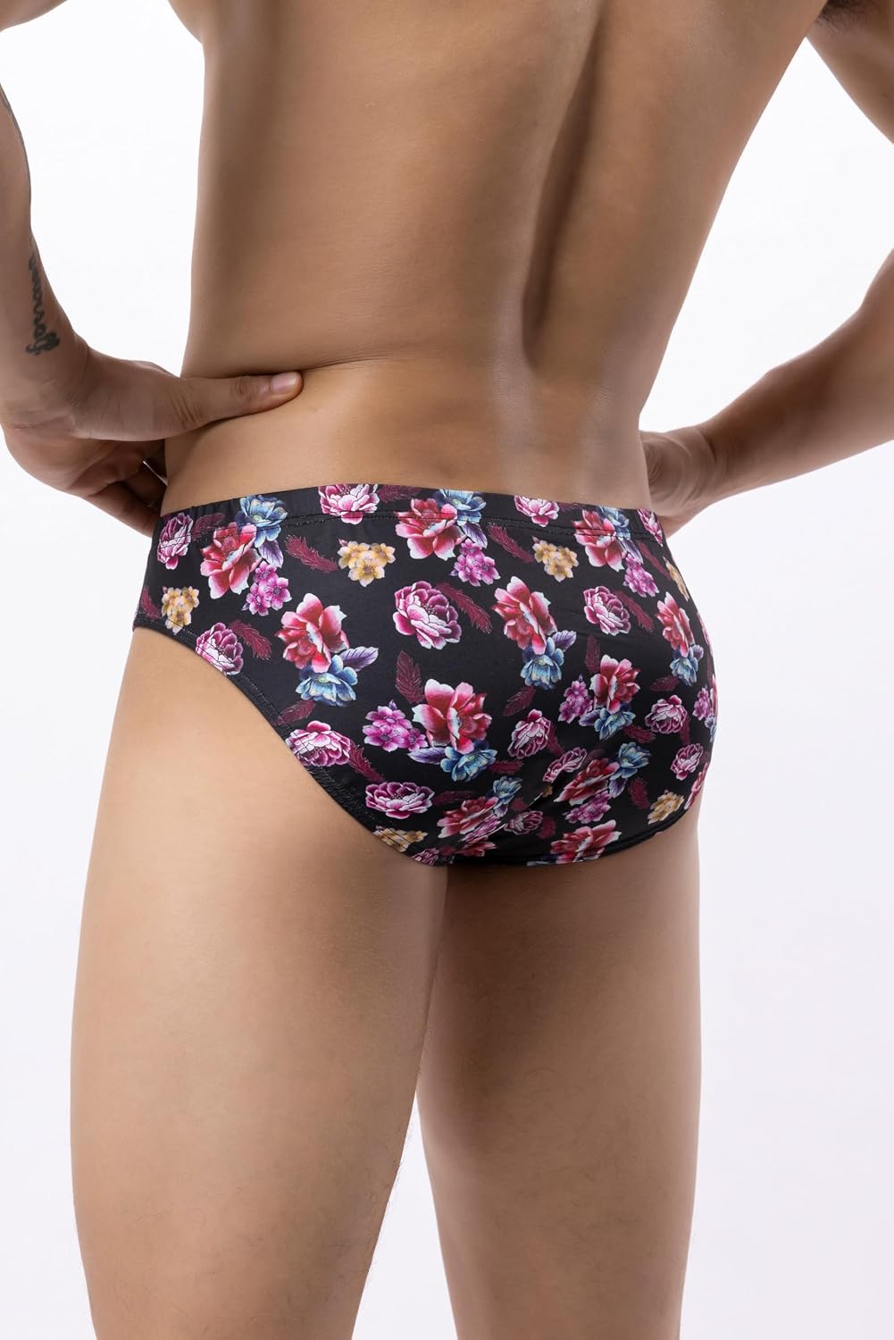 Men's Spandex Low Rise Printed Bikini Briefs Underwear