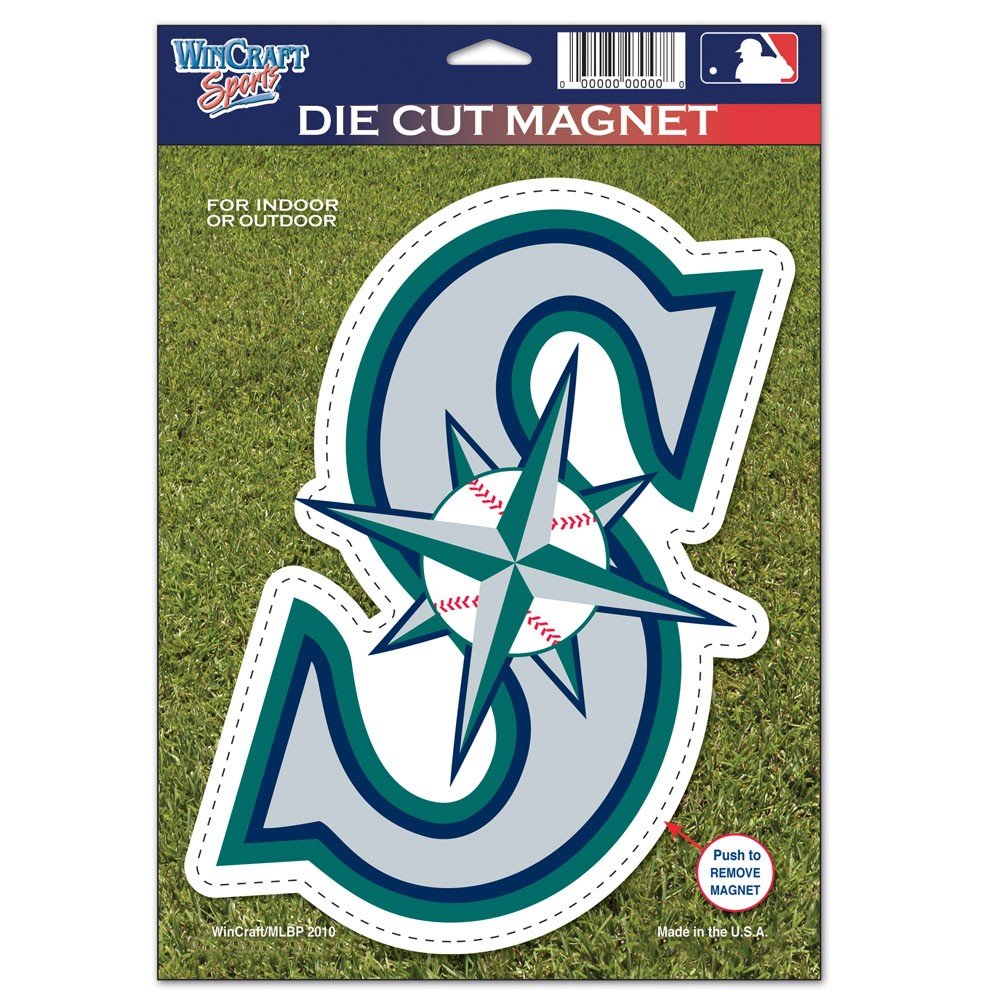 MLB Seattle Mariners 82772010 Die Cut Logo Magnet, Small, Black