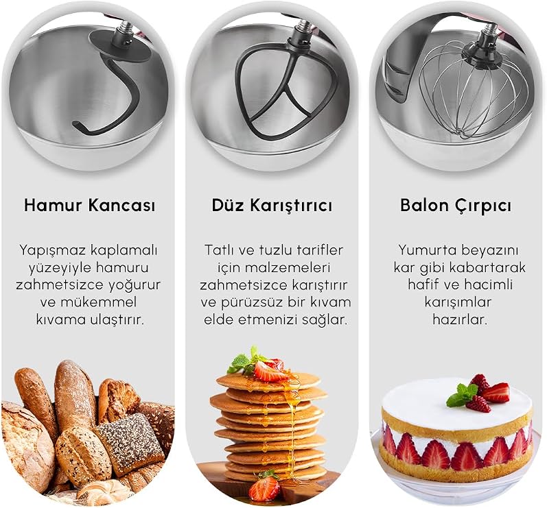 عجن العجين الرقمي Karaca Mastermaid Chef Ultra D2000W Starlight 7L