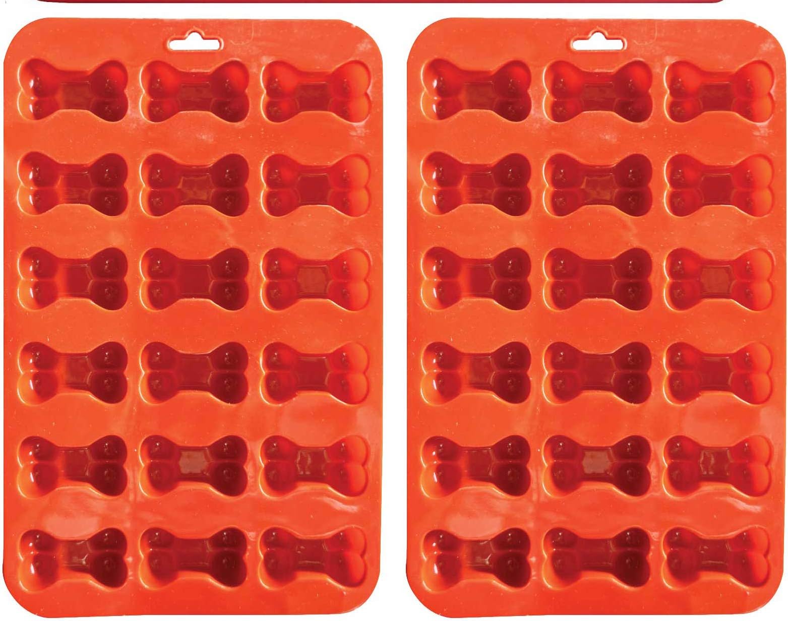 2 Pack Dog Bone Silicone Mold, Reusable Mini Bone Mold for Homemade Dog Treats, Chocolate, Candy, Gummies, Ice Cubes, Flexible Nonstick Baking Tray