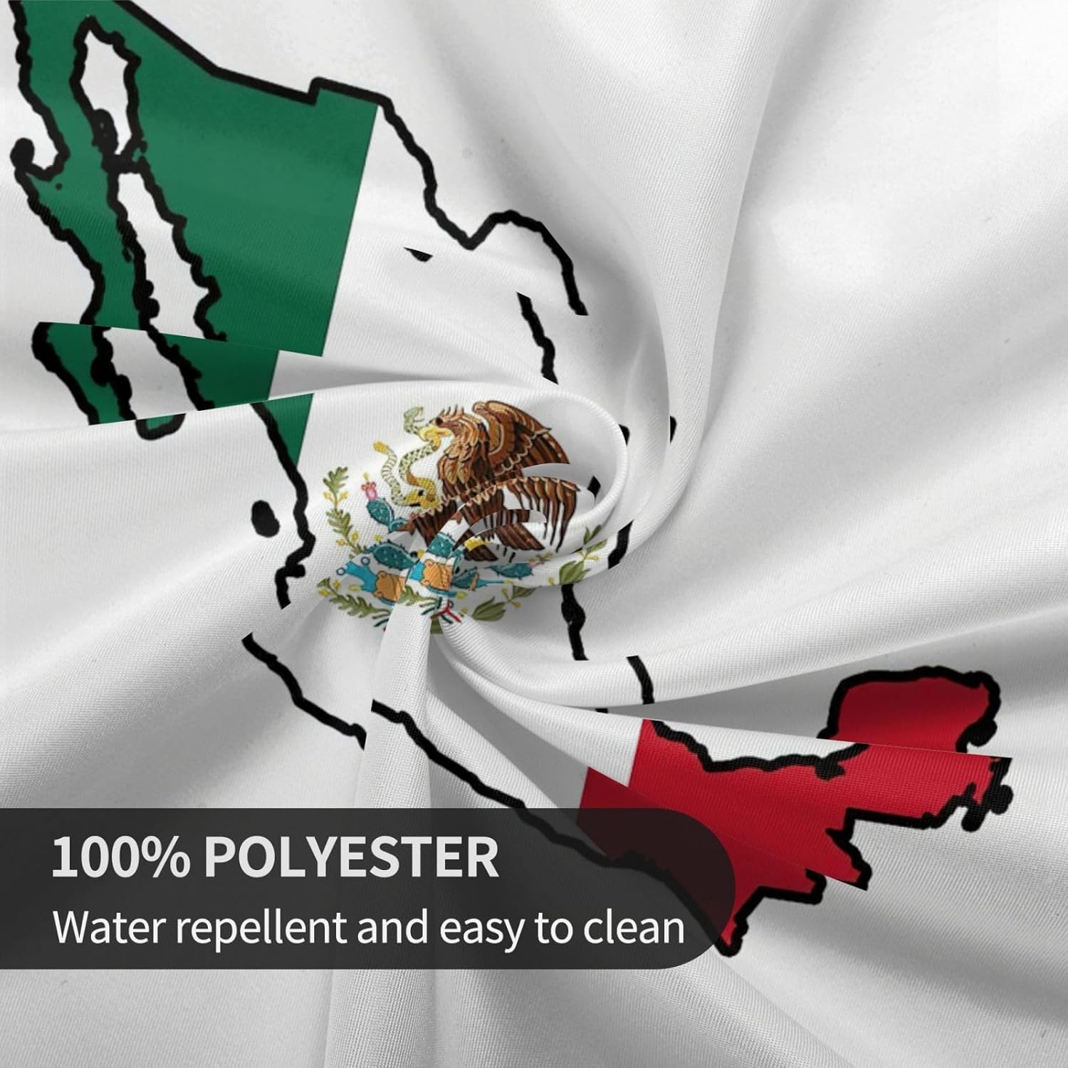 Mexico Flag Map Print Wrinkle Free Dining Table Cover for Birthday Party Farmhouse Tablecloths Up to 60 x 60 Inches