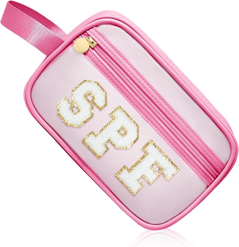 Necessaire de viagem COSHAYSOO rosa Pink-SPF com zíper e dois compartimentos