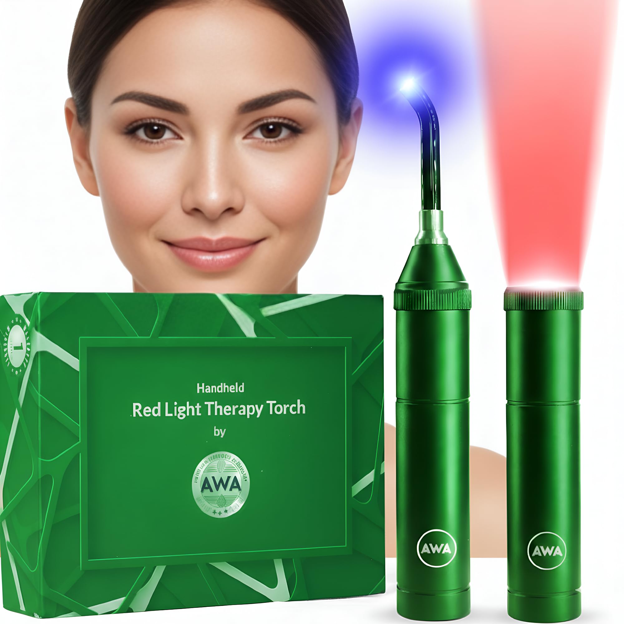 Red Light Therapy Wand for Face Body and Neck - Infrared Light Therapy Pain Relief Device for Joints Muscles Cold Sore and Inflammation - Facial Tools Knee Feet Rechargeable Battery LX-Handheld Torch