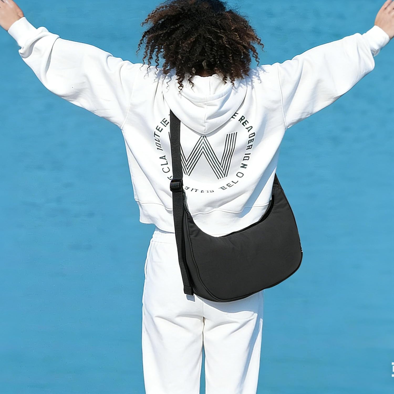 GEMIU Crossbody Bag for Women Men, Shoulder Bag Nylon Crescent Bags Zip Sling Hobo Bag with Adjustable Strap for Travel - Image 2