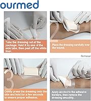 Vista 7 de Soft Flex Apósitos de espuma de silicona (4 pulgadas x 4 pulgadas, paquete de 10) estériles, altamente absorbentes, impermeables, borde suave