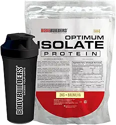 Kit Optimum Isolate Whey Protein Baunilha 2kg + Coqueteleira - Bodybuilders