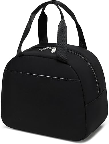 Miniatura 2 de abshoo Bolsa de almuerzo reutilizable para mujeres y niñas, bolsa de almuerzo aislada para adultos, para el trabajo, picnic y viajes (negro)