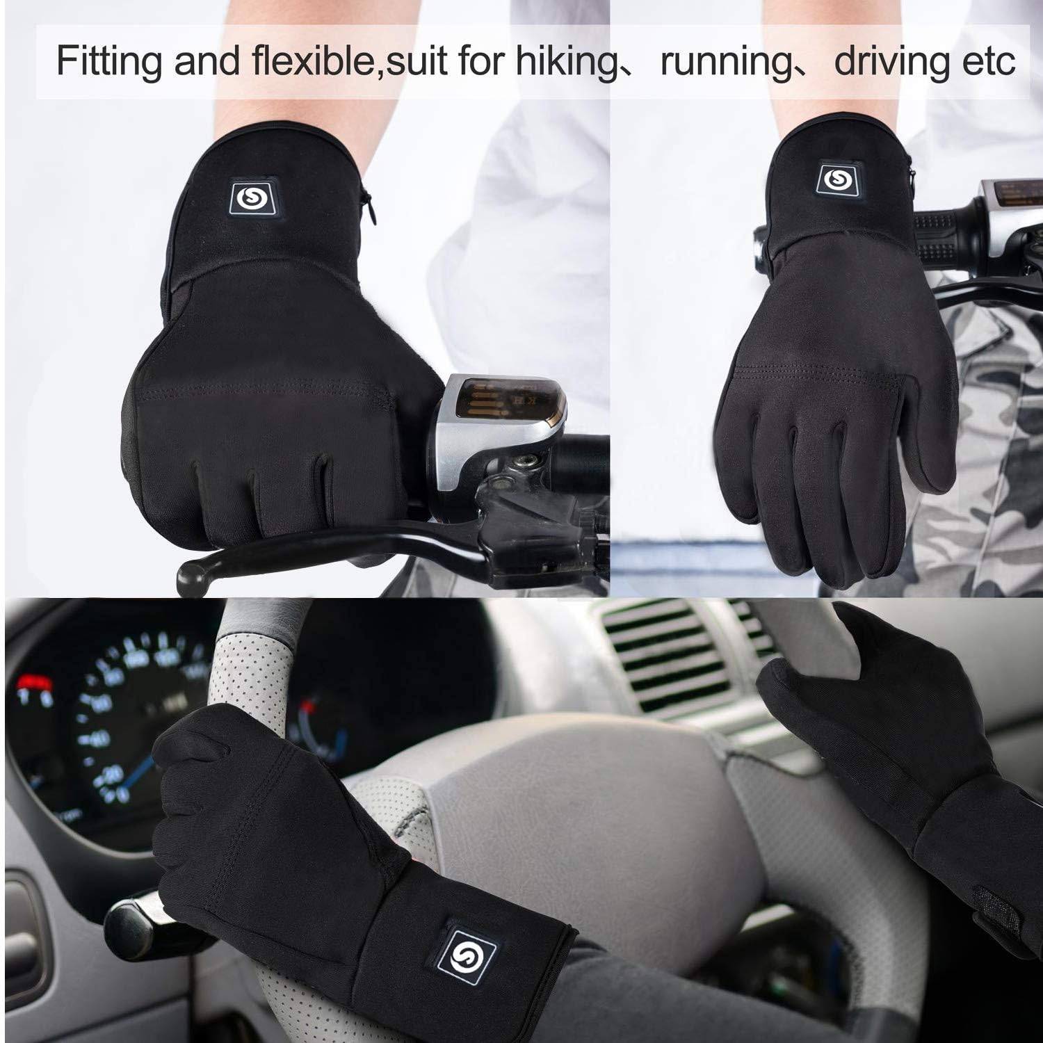 Verwarmde handschoenen met oplaadbare batterij van 7,4 V, 2200 mah, winterhandschoenen voor mannen en vrouwen voor buitensporten: skiën, motorrijden, jagen, wandelen voor de ziekte van Raynaud en