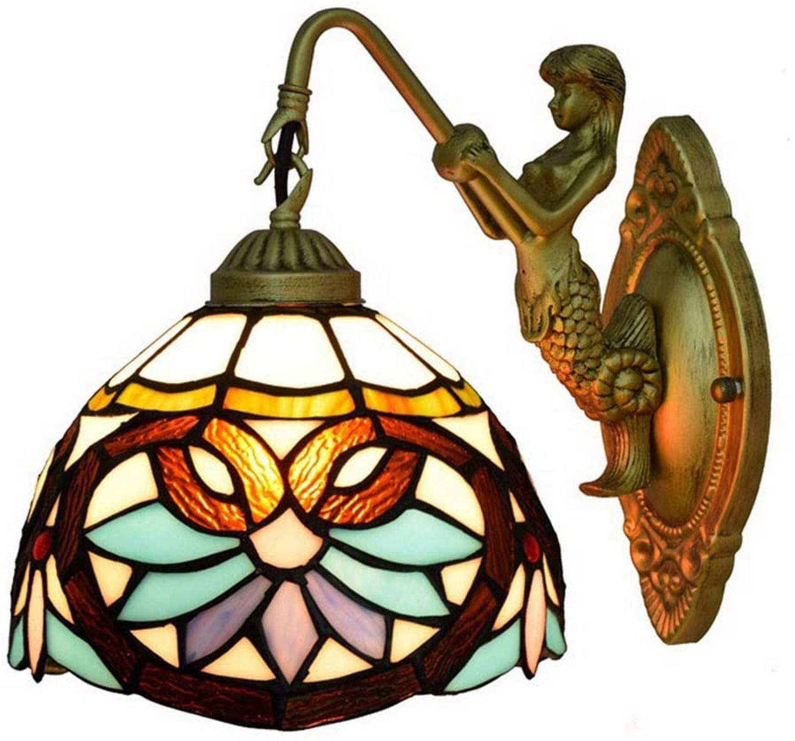 IUokLU Wall Lamp for Bedroom Wall Lights for Livingroom,Vintage Tiffany Style Wall Lamp,European Baroque Stained Glass Handmade Gift Sconces Fixture for House Bar Restaurants Bedroom,Beds