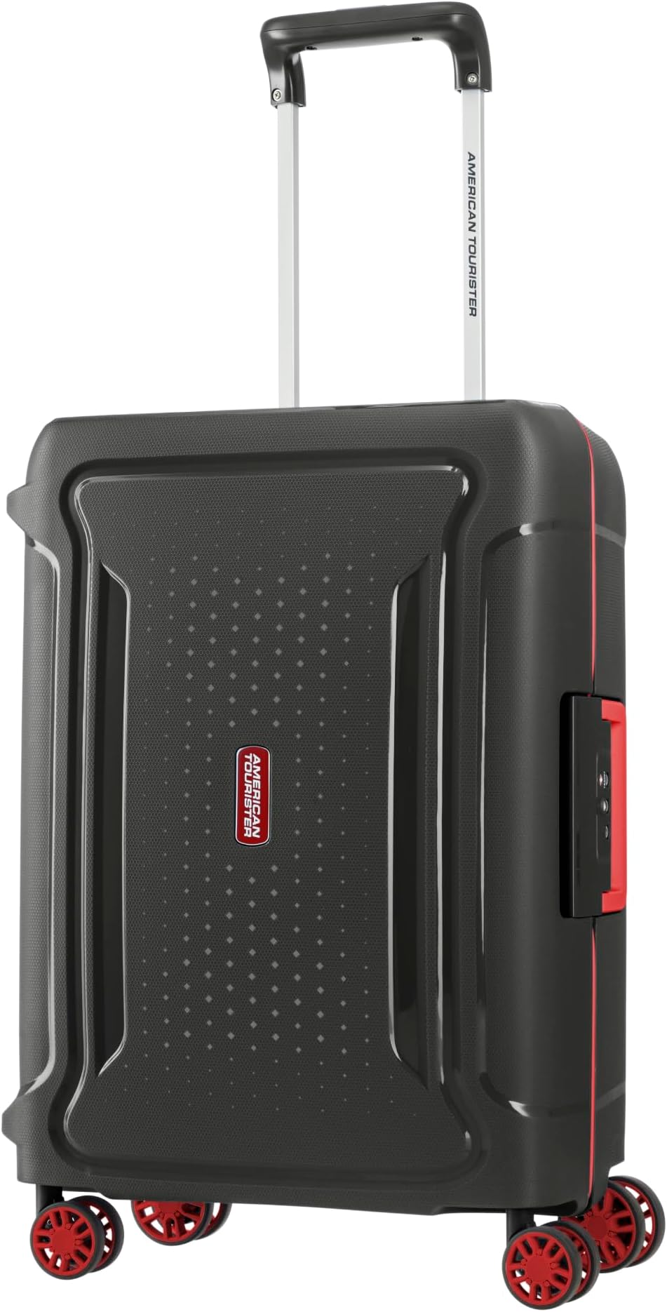 Tribus Suitcase, 55 cm / 20 inch, 4 Spinner Wheels, Hard Top, PP Dark Grey|Address Tag|TSA Lock|Scratch Resistant Texture|3-Point Locking System - 3 Years Global Warranty