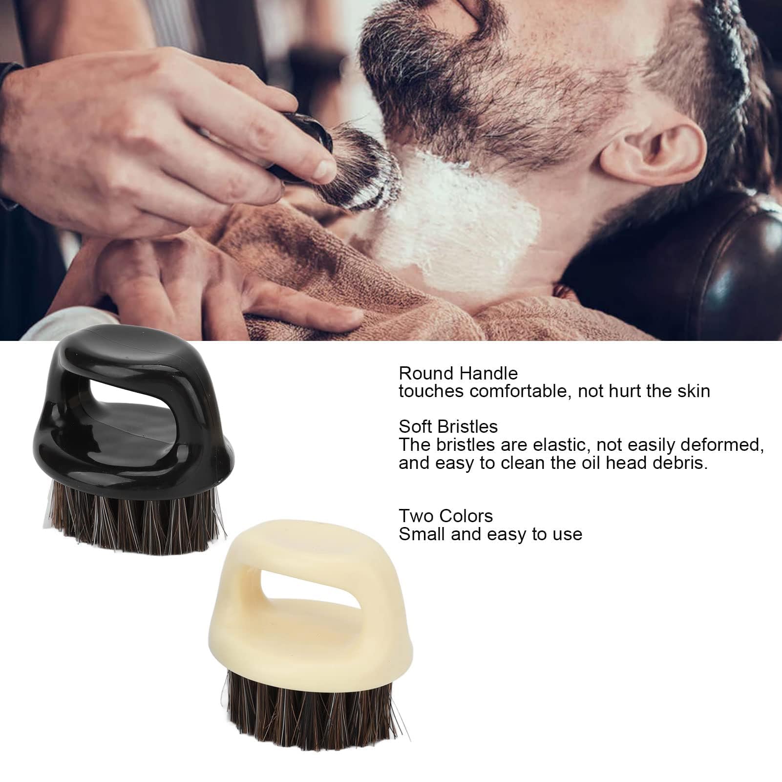 4Pcs Knuckle Beard Brush for Men Mustache Knuckle Brush Face and Neck Brushes Boar Bristle Sweep Barber Beard and Mustache Grooming Tool for Styling and Sweeping - Image 3