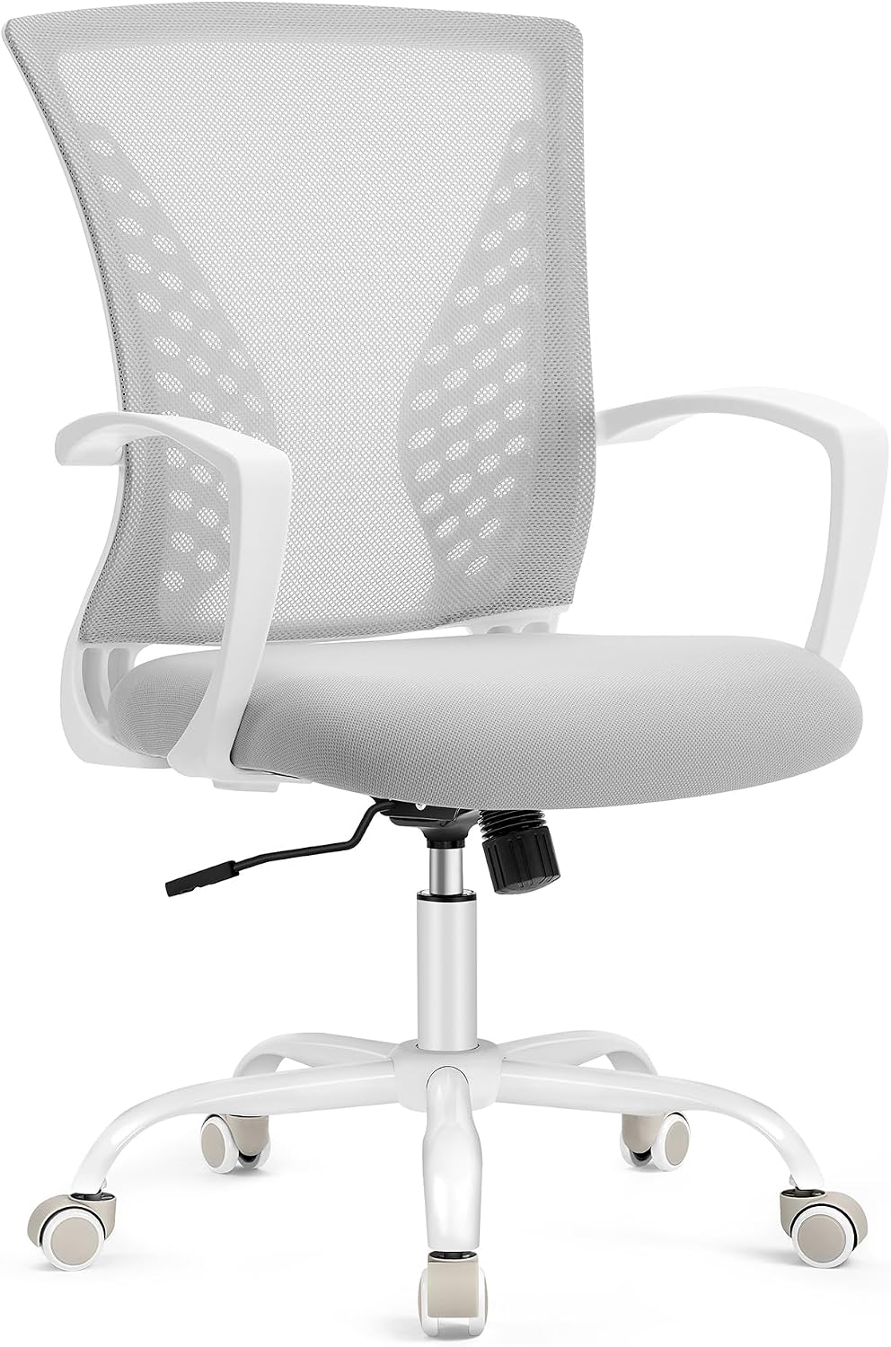 SONGMICS Office Chair, Ergonomic Mesh Computer Desk Chair with Height Adjustment, Tilt Function, Swivel, Breathable, 120 kg Capacity, Grey OBN022GD02