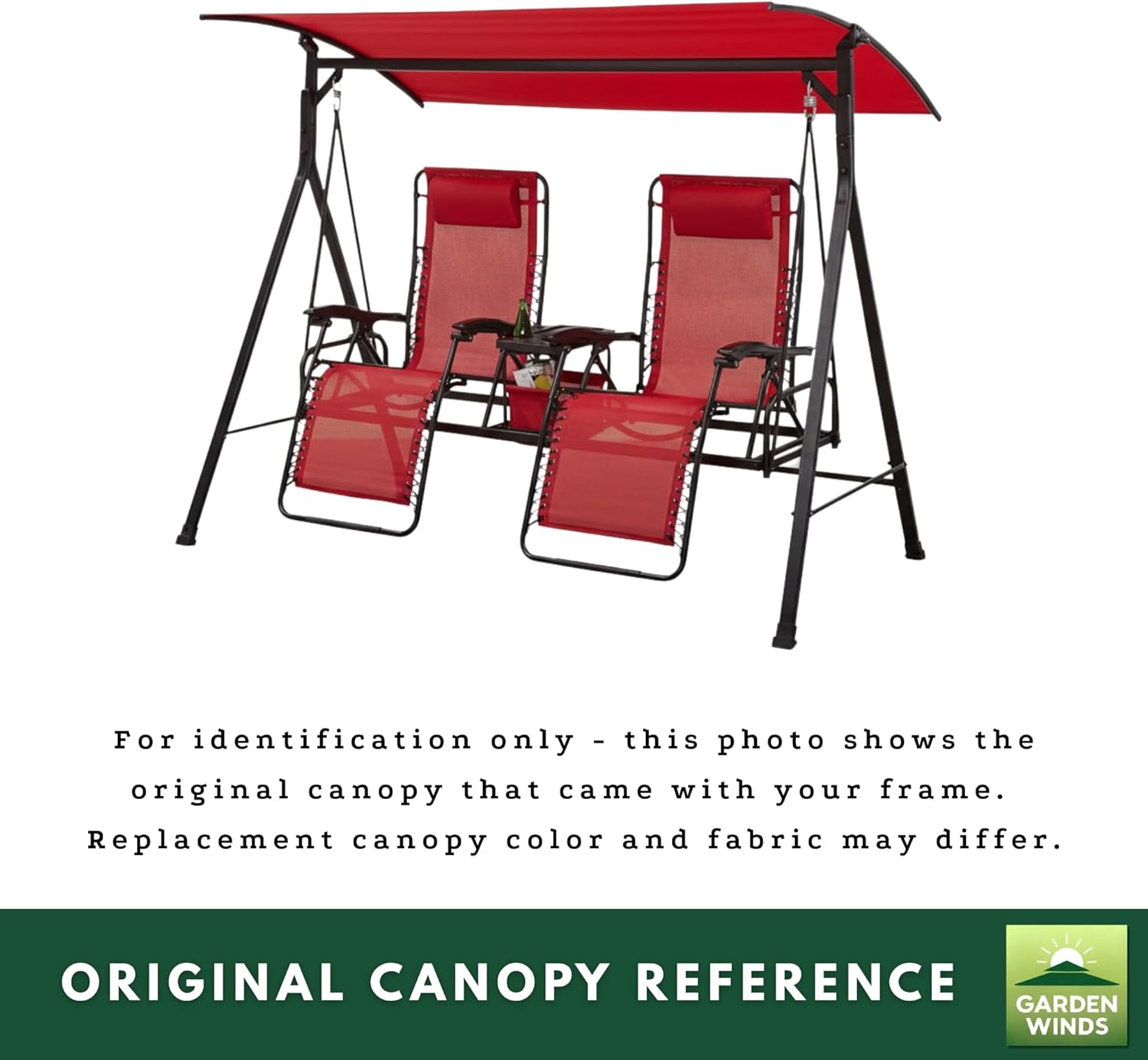 Garden Winds Reinforced RipLock 350 Replacement Canopy Top Cover Compatible with Mainstays Big and Tall Bungee Swing Models MS18-301-004-04 (RTS487H) - Cinnabar Red