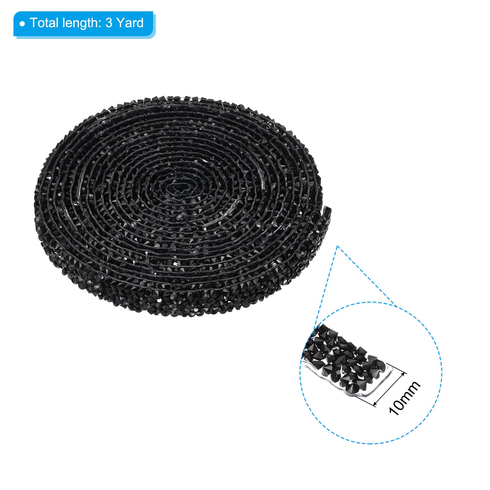 Nastro strass in resina,3 metri,10mm,strisce strass autoadesive