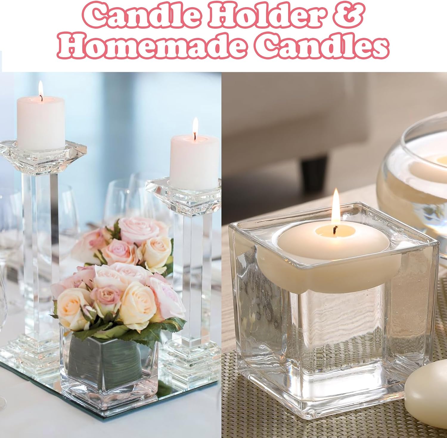 12 Pack 3 x 3 x 3 Inch Square Glass Vases, Clear Square Vases for Centerpieces, Glass Cube Flower Vases Short Vases for Candle Holder Events Wedding Party Home Decoration