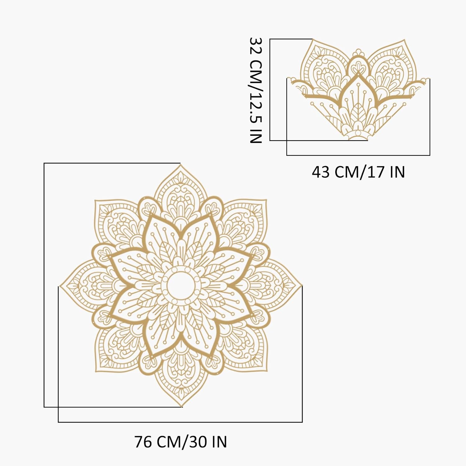 Resama Large Metal Round Mandala Wall Decor, Unique Lotus Flower Wall Art for Living Room Bedroom Bathroom Corridor Home room and Office decoration