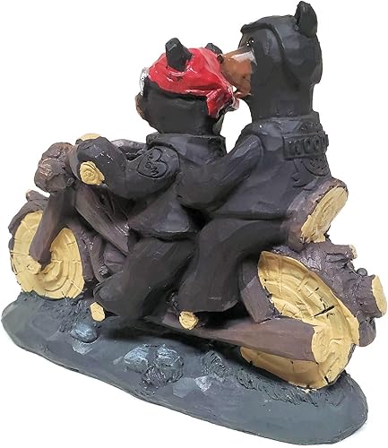 Vista 3 de Figura de motociclista de oso negro