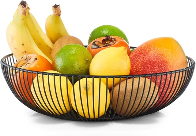 Zeller Fruit Basket, Black, ca. Ø 28 x 8 cm