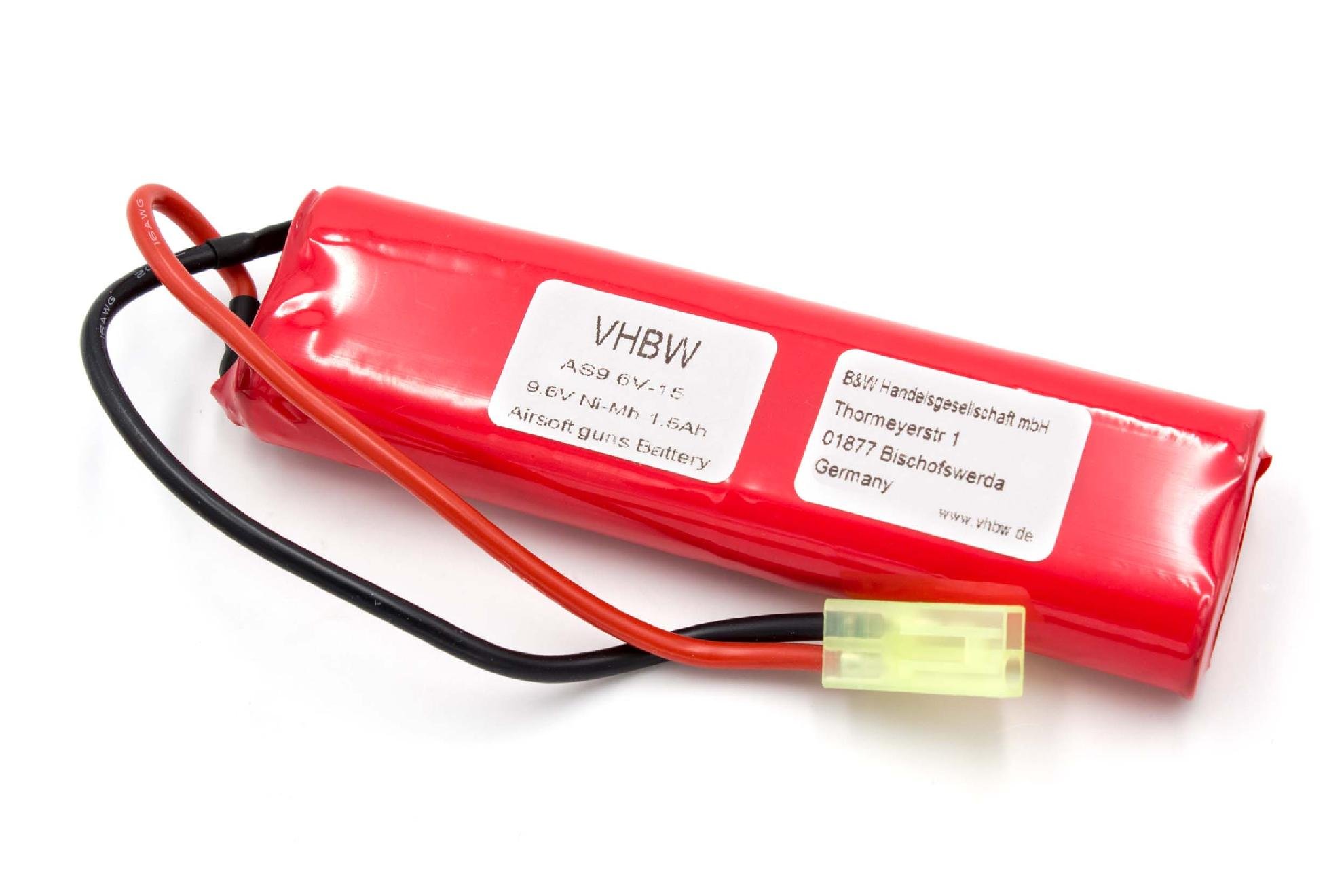 vhbw 1x batteria compatibile con Airsoft Guns G36, G3A4, G36C, M4A1-RIS, M4A, AUGRT, AUGM, FNP90, CAR15 pistola softair (1500mAh, 9,6V, NiMH)