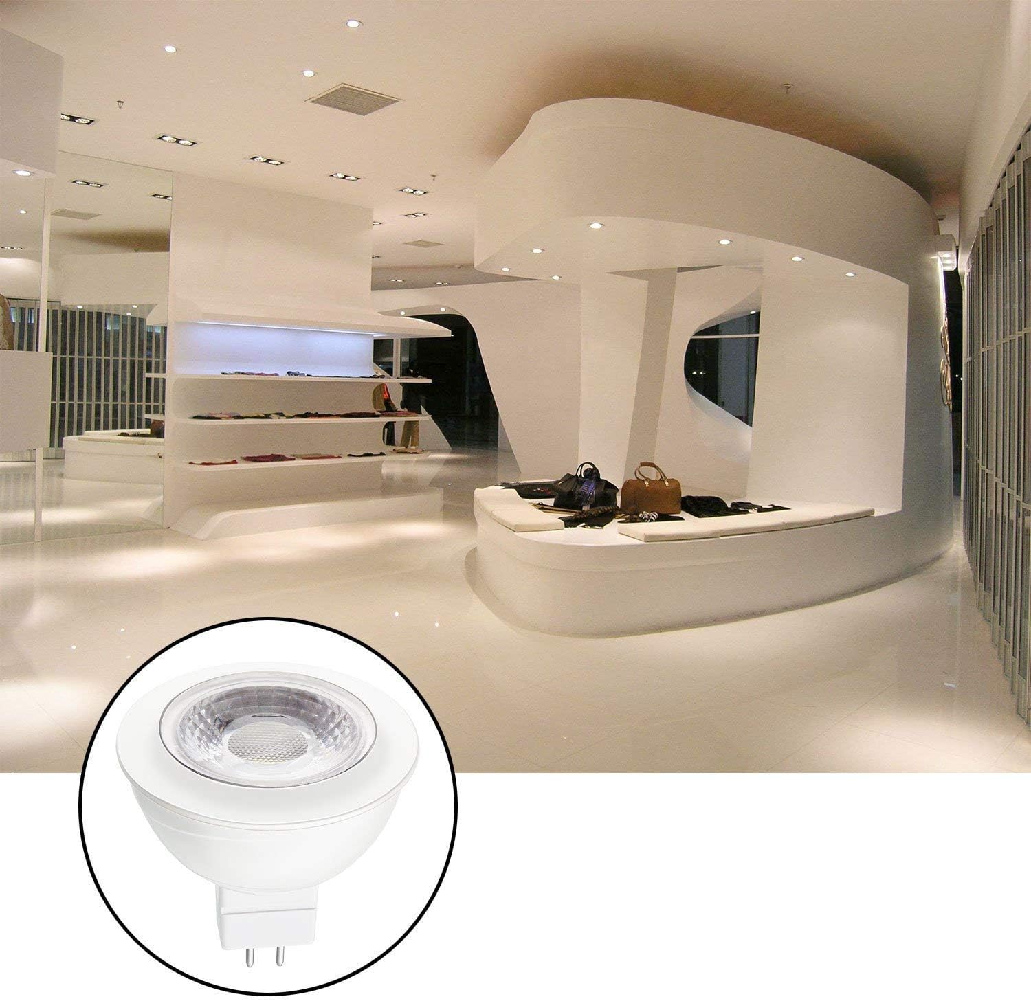 MR16 LED Light Bulbs G5.3 Base 5W Light Bulbs 6000K Spotlight, Non-Dimmable,110V, 5W LED Replacement for 50W Halogen Bulbs for Track Recessed Down Lighting, Pack of 30