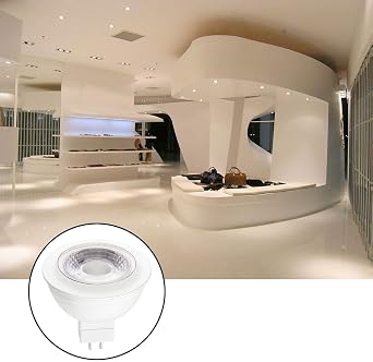 MR16 LED Light Bulbs G5.3 Base 5W Light Bulbs 6000K Spotlight, Non-Dimmable,110V, 5W LED Replacement for 50W Halogen Bulbs for Track Recessed Down Lighting, Pack of 6