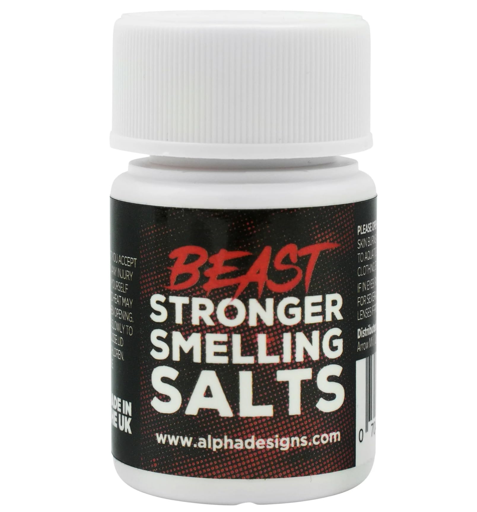 Alpha Designs | 'Beast' Strong Smelling Salts | Used by Weightlifting Strongman Eddie Hall | High Strength Formula | Gym Sniffing Salts