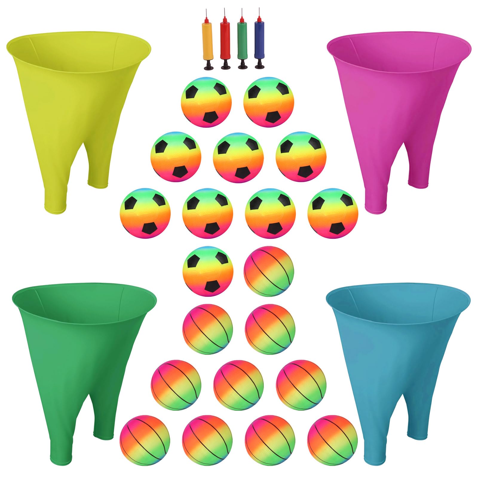 4 Sets Granny Pants Outdoor-Spiel mit 20 Stück Hüpfbällen, übergroßes Oma-Hof-Spiel für Erwachsene und Familie, lustige Party-Hof-Spiele, Feldtags-Spaß