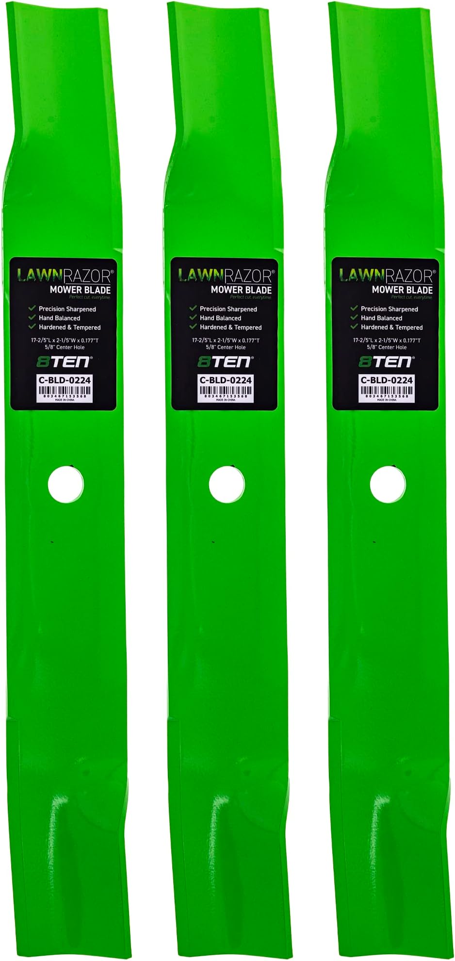 8TEN LawnRAZOR Blade Set for Toro Quest S Series Time Cutter Z 50 Deck 115-5059-03 (High Lift) 3 Pack