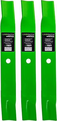 8TEN LawnRazor - Juego de cuchillas para cortador de tiempo Toro Quest S Series Z 50 Deck 115-5059-03 (elevación alta), paquete de 3